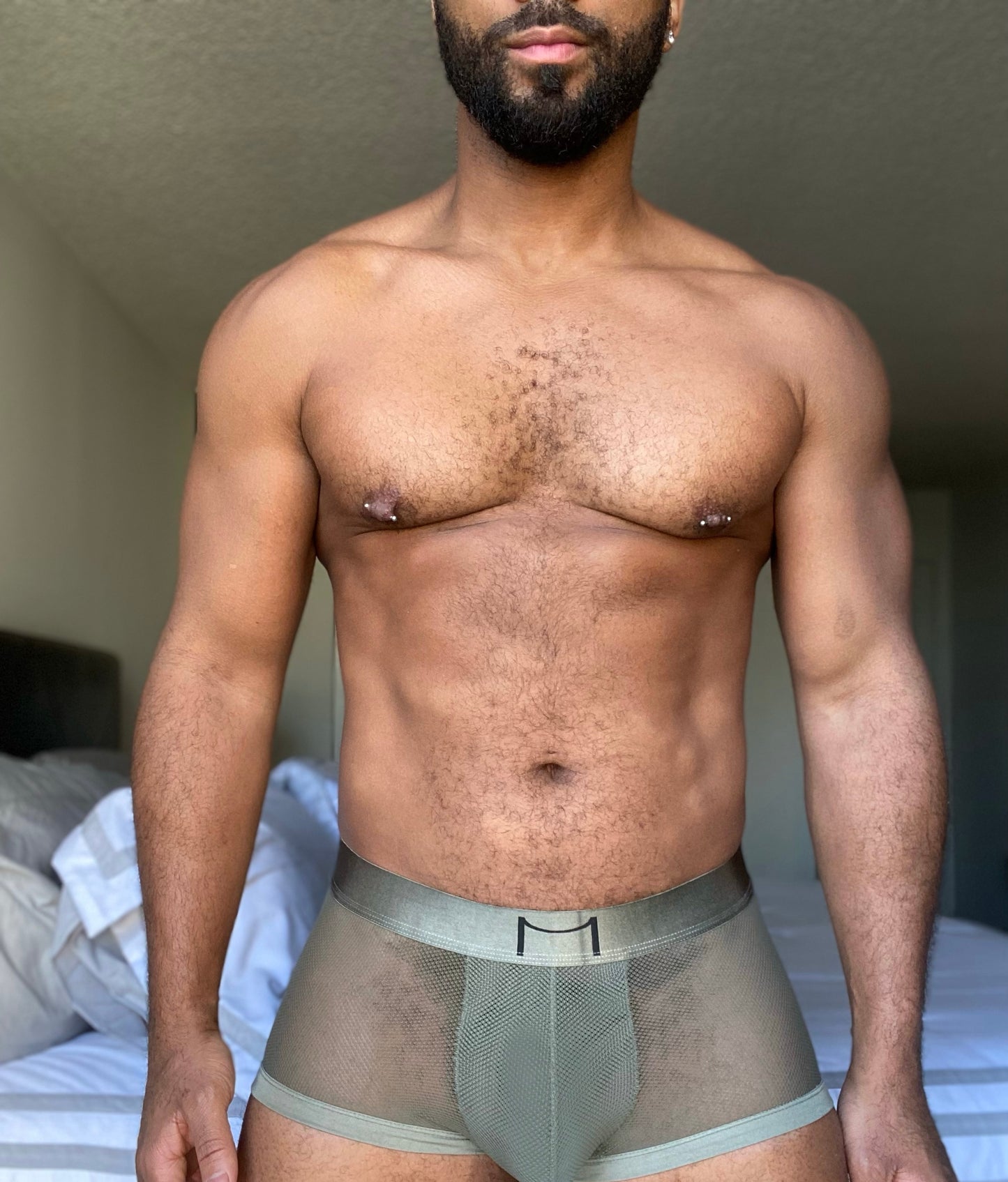 Olive Green Mesh Boxer